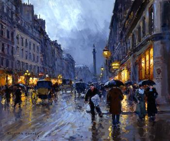 愛德華 科爾特斯 Rue de la Paix, Place Vendome in the Rain 愛德華 科爾特斯 Rue de la Paix, Place Vendome in the Rain